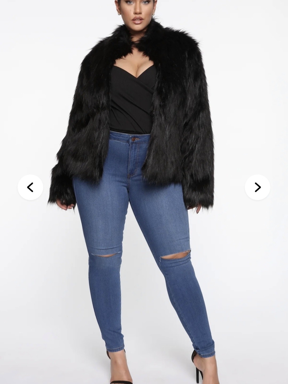 Black Faux Fur Jacket - Picture 3 of 3
